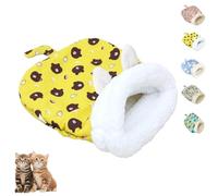 Cozy Pet Nest for Small Cats and Dogs, Warm Cozy Cat Sleeping Bag, Cat Winter Sleeping Bag, Cat Sleeping Bag for Indoor Cats, Soft Comfort Plush Cat Sack (S,Yellow)