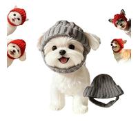 Cozy Pet Winter Hat with Ear Flaps - Red Knit Dog Beanie with Ear Holes, Thermal Neck Warmer for Cats & Puppies, Soft Windproof Headwear for Snowy Days & Festive Photos (B)