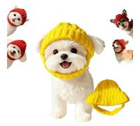 Cozy Pet Winter Hat with Ear Flaps - Red Knit Dog Beanie with Ear Holes, Thermal Neck Warmer for Cats & Puppies, Soft Windproof Headwear for Snowy Days & Festive Photos (F)