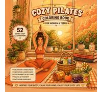 Cozy Pilates Coloring Book for Women and Teens.: Relaxation and Stress relief, Meditation and Mindfulness, Motivation and Wellness cozy moments and self-care 52 cute illustrations.