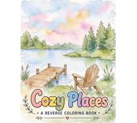 Cozy Places- A Reverse Coloring Book: 40 Watercolor Images For Stress Relief- Draw The Lines to Bring The Images To Life- Unleash Your Creativity- Includes 'Ideas To Inspire You'