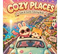 Cozy Places: Cute and Comfy Travel Coloring Book with Beautiful Places Around the World, Scenic Landscapes & Relaxing Vacation Scenes for Stress Relief