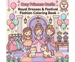 Cozy Princess Castle: Royal Dresses & Festival Fashion Coloring Book: Beautiful Princess Gowns, Crowns, Bows, Accessories & Fun Activities for Kids ... (Sweet Princess & Friends Castle Adventures)