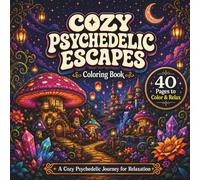 Cozy Psychedelic Escapes: Coloring Book for Adults and Teens with Magical Mushrooms, Dreamy Worlds, and Stress Relief Fantasy Scenes