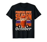 Cozy Pumpkin Spice Season Octubre Coffee Lover Camiseta