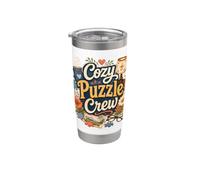 Cozy Puzzle Crew Actividad nocturna familiar Vaso térmico de acero inoxidable de doble pared