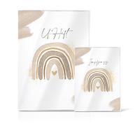 Cozy Racoon Funda para cartilla y cartilla de vacunación en U, juego de 3 piezas, funda de alta calidad para cuaderno de exámenes y cartilla de vacunación de tu hijo, acuarelas naturales