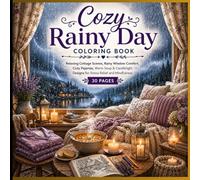 Cozy Rainy Day Coloring Book for Adults: Relaxing Cottage Scenes, Rainy Window Comfort, Cozy Pajamas, Warm Soup & Candlelight Designs for Stress Relief and Mindfulness