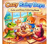 Cozy Rainy Days: Cute and Easy Coloring Book for Kids, Teens and Adults - Bold Cozy Animals, Relaxing Rainy Scenes and Adorable Characters