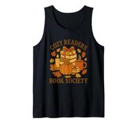 Cozy Readers Book Society Vintage Fall Books & Pumpkin Camiseta sin Mangas