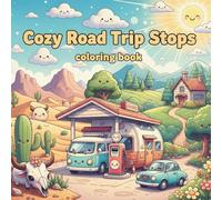 Cozy Road Trip Stops: 50 Fun and Simple Illustrations of Village and Desert Fuel Stations for Kids.