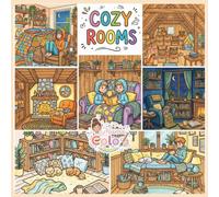 COZY ROOMS - Coloring Book: Cozy Rooms coloring book - Warm and relaxing indoor scenes for kids and creative minds
