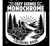 Cozy Scenes monochrome coloring book: Simple One-Color Illustrations for Cozy Escapes, Calm Moments and Stress Relief