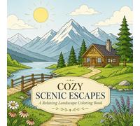 Cozy Scenic Escapes: A Relaxing Landscape Coloring Book: Peaceful Cabins, Lakes, Mountains, Rivers and Relaxing Nature Scenes