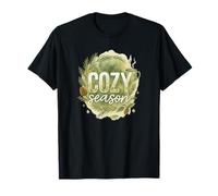 Cozy Season Watercolor Evergreen Wreath with Mug Camiseta