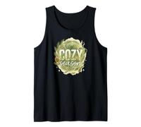 Cozy Season Watercolor Evergreen Wreath with Mug Camiseta sin Mangas