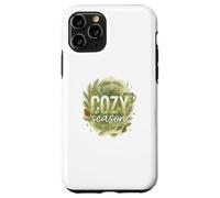 Cozy Season Watercolor Evergreen Wreath with Mug Carcasa para iPhone 11 Pro