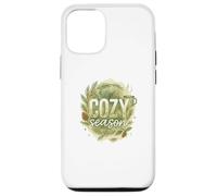 Cozy Season Watercolor Evergreen Wreath with Mug Carcasa para iPhone 12/12 Pro