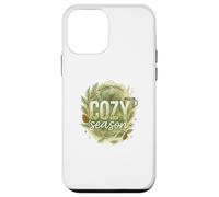 Cozy Season Watercolor Evergreen Wreath with Mug Carcasa para iPhone 12 Mini