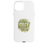 Cozy Season Watercolor Evergreen Wreath with Mug Carcasa para iPhone 15 Plus
