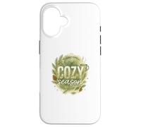 Cozy Season Watercolor Evergreen Wreath with Mug Carcasa para iPhone 16