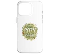 Cozy Season Watercolor Evergreen Wreath with Mug Carcasa para iPhone 16 Pro
