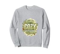 Cozy Season Watercolor Evergreen Wreath with Mug Sudadera