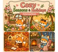 Cozy Seasons & Holidays Coloring Book: A Cute and Comfy Kawaii Coloring Book for Adults and Teens Featuring Adorable Animal Characters Through Spring, Summer, Autumn and Winter (Little Cozy Moments)