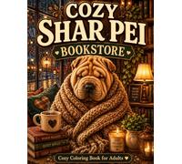 Cozy Shar Pei Bookstore: A Bold & Easy Cozy Coloring Book for Adults Featuring Rainy Bookshop Scenes, Cute Dogs, Hygge Vibes & Relaxing Stress Relief Pages (Cozy Shar Pei Coloring Book Series)