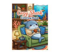 Cozy Shark Coloring Book Cute Ocean Animal Pages for Relaxation and Stress Relief: Adorable Shark Designs Easy Coloring for Calm Mindfulness and Fun