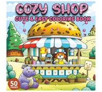 Cozy Shop: Kid's coloring Book | 50 Unique, Hand-Drawn Illustrations | Perfect Square Format (8.5 x 8.5 in) | Perfect for Gift, Christmas and School Holidays | Keep your kids away from Screens