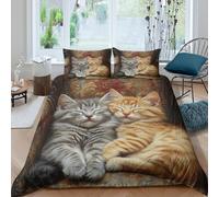 Cozy sleeping scene Funda de Edredón Microfibra 3 Piezas Compuesto Impresión 3D Cierre de Cozy sleeping escena Funda Edredon Fundas de Almohada Antialérgica Transpirable for niños Double（200x200cm）