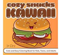 Cozy Snacks Kawaii - Cute and Easy Coloring Book for Kids, Teens, and Adults: 50 Adorable Snacks to Color - Big Shapes, Bold Lines, and Pure Joy for All Ages