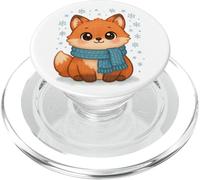 Cozy Snow Season Cute Kawaii Winter Fox with Scarf PopSockets PopGrip para MagSafe