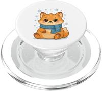 Cozy Snow Season Cute Kawaii Winter Fox with Scarf PopSockets PopGrip para MagSafe