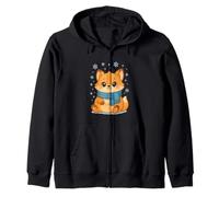 Cozy Snow Season Cute Kawaii Winter Fox with Scarf Sudadera con Capucha