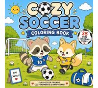COZY SOCCER COLORING BOOK: 35 CUTE COLORING PAGES | Cute Animal Soccer Scenes for Kids, Teens & Adults to Relax, Unwind and Enjoy Cozy Coloring Fun