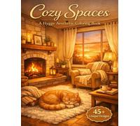 Cozy Spaces: A Hygge Aesthetic Coloring Book for Adults & Teens: 45+ Relaxing & Aesthetic Room Scenes to Color (Mindfulness & Stress Relief)
