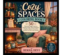 Cozy Spaces Coloring Book: 50 Relaxing Hygge Interiors, Reading Nooks, Rainy Windows, Fireplace Rooms & Comfort Corners to Color and Unwind (Creative Adventures for Kids)