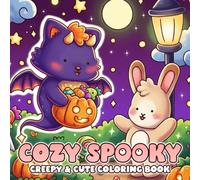 Cozy Spooky Coloring Book: Cute Halloween Coloring Pages with Adorable Friends in Whimsical & Hygge Moments for Relaxation