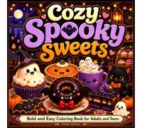 Cozy Spooky Sweets: Bold and Easy Halloween Coloring Book for Adults and Teens: Kawaii Sweet Scenes for Relaxation and Stress Relief.