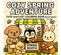 Cozy Spring Adventures (easter edition): Cute and Relaxing Coloring Book for Kids, Teens, and Adults. Feat. The Friends (The Bunnies, Ducks, Penguins, and Dogs )