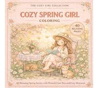 Cozy Spring Girl Coloring: 40 Relaxing Spring Scenes with Flowers, Cute Pets and Cozy Moments (The Cozy Girl Collection)
