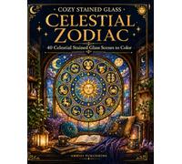 Cozy Stained Glass: Celestial Zodiac: 40 Celestial Stained Glass Scenes to Color