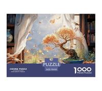 Cozy Study Room with Bookshelves 1000 Pcs Stabiler Karton Puzzle Autumn Bonsai Stressabbau Familienspiel Puzzles Für Erwachsene Und Kinder 70x50cm/1000pcs