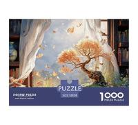 Cozy Study Room with Bookshelves 1000 Stück Stabiler Karton Puzzle Autumn Bonsai Stressabbau Familienspiel Puzzles Als Geburtstagsgeschenke 52x38cm/1000pcs
