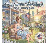 Cozy Summer Adventures: USA Coloring Book: 40 Easy and Relaxing USA Travel Coloring Pages for Adults and Teens Featuring National Parks, Iconic Landmarks, and Cozy Summer Americana