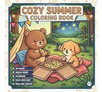 Cozy Summer Animals Coloring Book for Adults Kids Boys Girls Teens: Cute Animals Coloring Pages for Children Summer Activity Coloring Book for ... Bold Easy Summer Vacation Coloring Pages