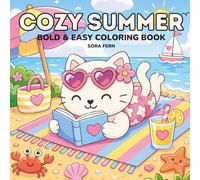 Cozy Summer: Bold & Easy Coloring Book for Adults and Teens Featuring Cute and Relaxing Summer Scenes - Stress Relief, Simple Designs & Cozy Vibes