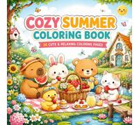 Cozy Summer Coloring Book: Cute and Relaxing Summer Scenes Featuring Beach Days, Ice Cream, Camping, Sunshine, Flowers, and Cozy Vacation Moments